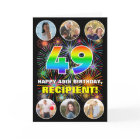 49th Birthday: Fun Rainbow #, Custom Name & Photos