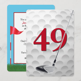 49th Birthday Golf Theme Party Invitation