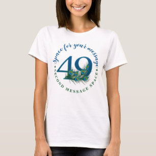 49th Birthday Or Anniversary Peacock Feathers T-Shirt