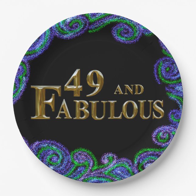 49th Birthday  Paper Plate (Front)
