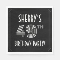 49th Birthday Party: Art Deco Style + Custom Name