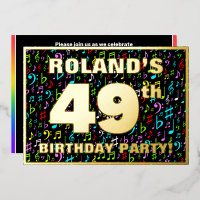 49th Birthday Party — Fun, Colourful Music Symbols