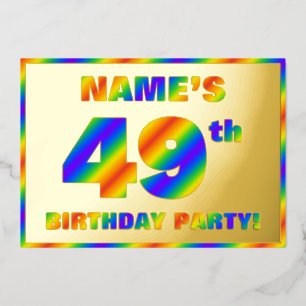 49th Birthday Party — Fun, Rainbow Spectrum “49”