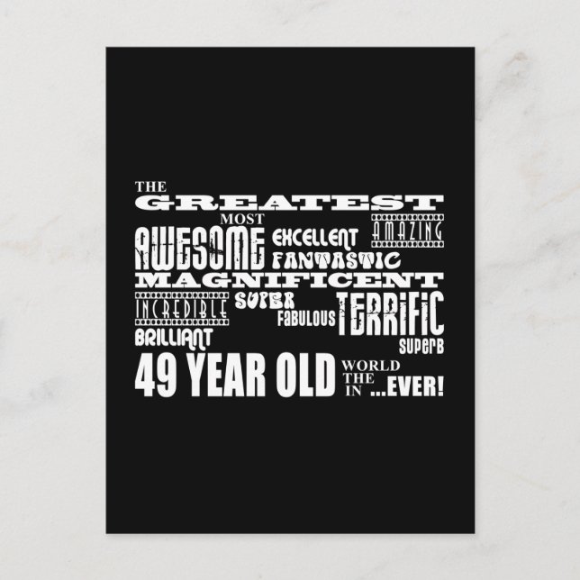 49th Birthday Party Greatest Forty Nine Year Old Invitation Postcard (Front)