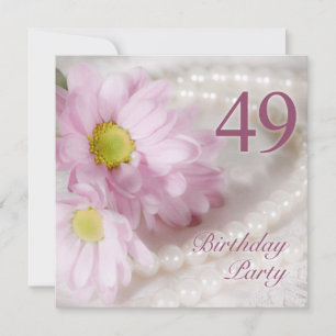 49th Birthday party invitation with daisies