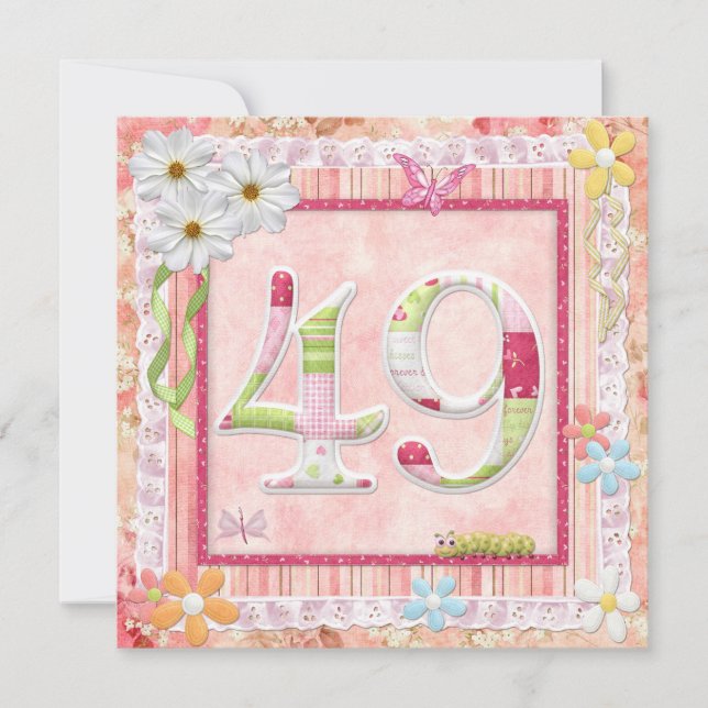 49th birthday party scrapbooking style invitation (Front)