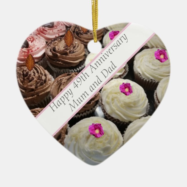 49th Wedding Anniversary   Ceramic Ornament (Front)