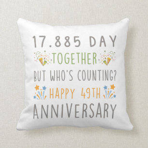 49th wedding anniversary traditional throw pillow