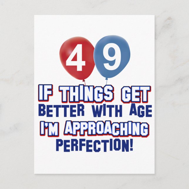 49th year old birthday design postcard (Front)