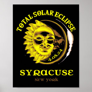 4.08.24 Total Solar Eclipse 2024 Syracuse York  Poster