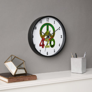 4 20 Peace / It's 4 20 Somewhere Black Numbers Clock