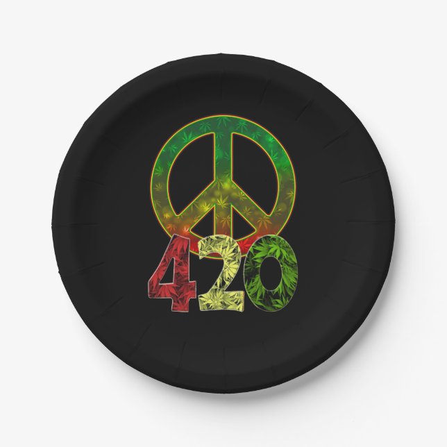 4 20 Peace Paper Plate (Front)