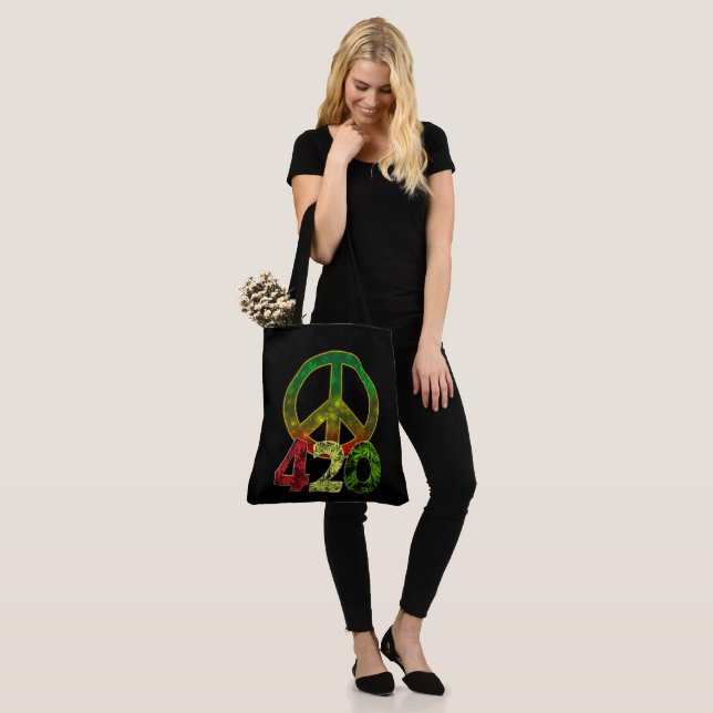 4 20 Peace Tote Bag (On Model)