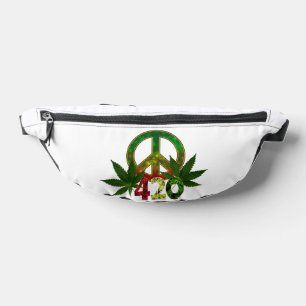4 20 Rasta Peace Weed Fanny Pack