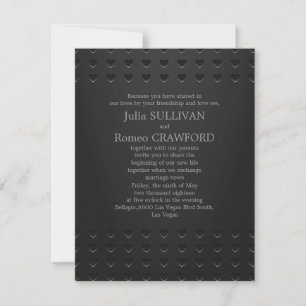 4.25" x 5.5"   Black Elegant Modern Simple Plain Invitation