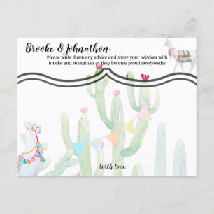 4,25 x 5,5 Carte de conseil Boho Llama Cacti Bohem