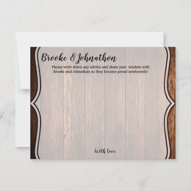4.25x5.5 Advice Card Barn Wood Country Rustic (Front)