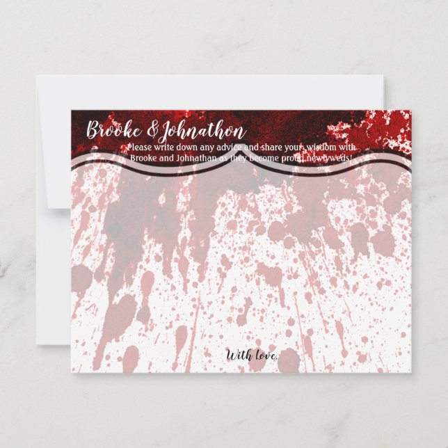4.25x5.5 Advice Card Blood Splatter Vampire Gothic (Front)