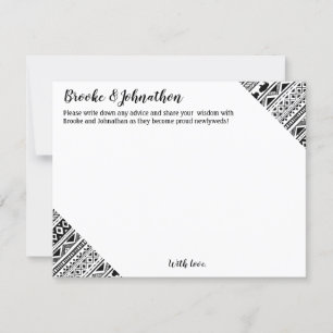 4.25x5.5 Advice Card Boho Buffalo Tribal Pattern B