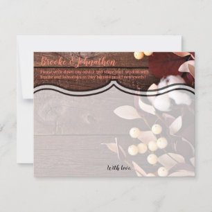 4.25x5.5 Advice Card Cotton Branch on Dark Wood St