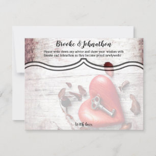 4.25x5.5 Advice Card Country Wood Key to my Heart 