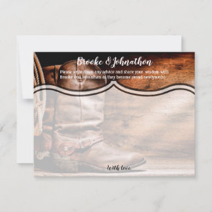 4.25x5.5 Advice Card Cowboy Boots Barn Wood Rustic