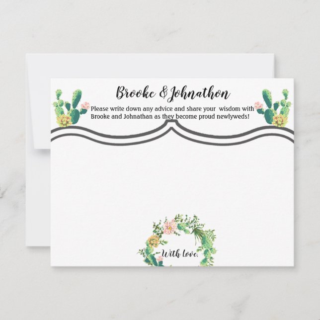4.25x5.5 Carte conseil Bohemian Cactus Succulents  (Devant)