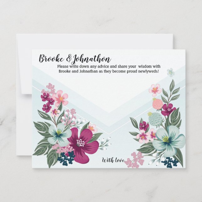 4.25x5.5 Carte conseil Fleur tropicale sur Blue Om (Devant)