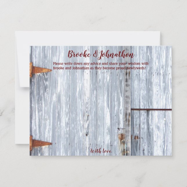 4.25x5.5 Carte conseil Lave blanc Bois Grange Port (Devant)