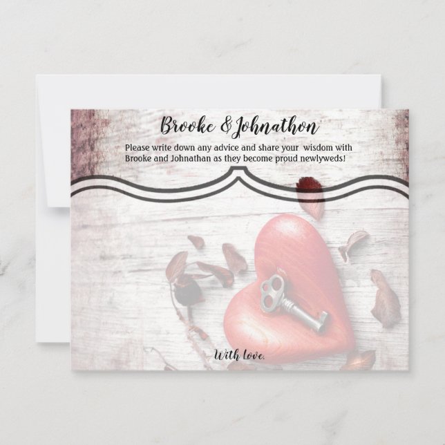 4.25x5.5 Carte conseil Pays Wood Key to my Heart (Devant)