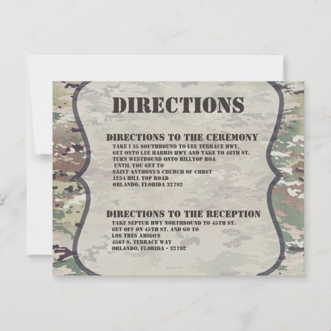 4.25x5.5 Carte de direction Armée de terre Force a (Devant)
