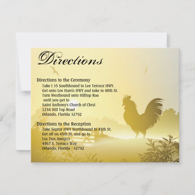 4,25x5.5 Carte de direction Sunny Morning Farm Cou (Devant)