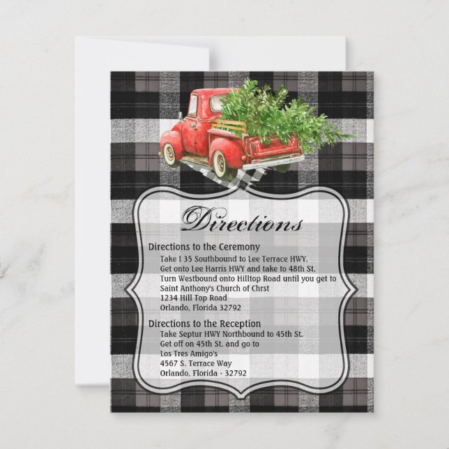 4.25x5.5 Carte de direction XMAS Camion Buffalo dé (Devant)