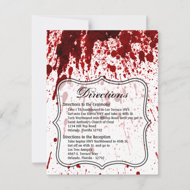 4.25x5.5 Direction Card Blood Splatter Vampire Got (Front)