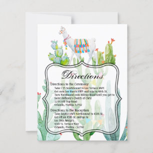 4.25x5.5 Direction Card Boho Llama Bohemian Cacti