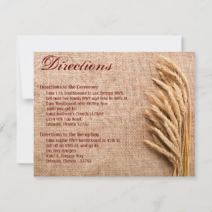 4.25x5.5 Direction Card Wheat on Burlap Sack Count