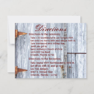 4.25x5.5 Direction Card White Wash Wood Barn Door