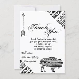4,5 x 6,25 Carte de remerciements Boho Buffalo Tri