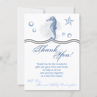 4,5 x 6,25 Carte de remerciements Seahorse Sea Oce