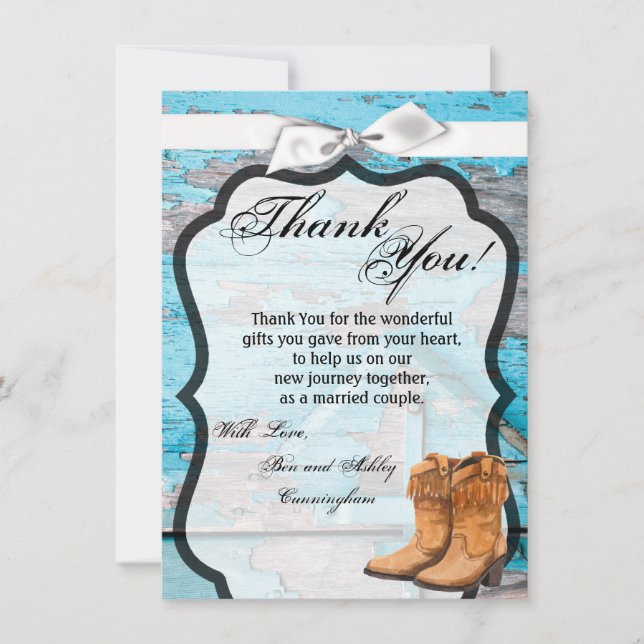 4,5 x 6,25 Cartes de remerciements Bottes de porte (Devant)