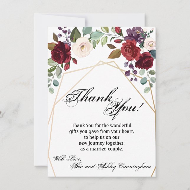 4,5 x 6,25 Cartes de remerciements Roses blanches  (Devant)