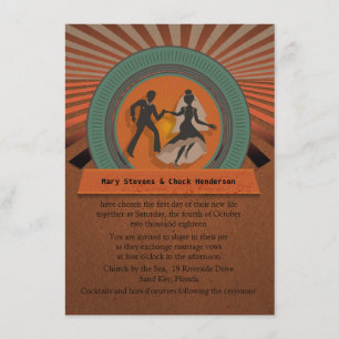 4.5 x 6.25" Retro Style Vintage Wedding Invitation