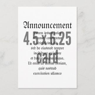 4.5 x 6.25 Vertical Announcement