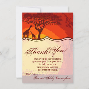 4,5x6,25 Carte de remerciements Africain Safari Gi