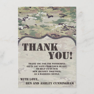 4.5x6.25 Thank You Card Army OCP Camo Uniform Camo