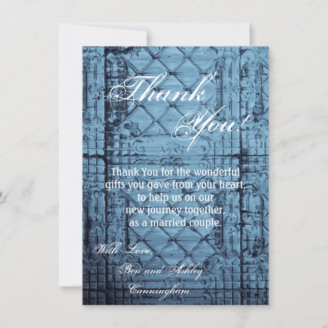 4.5x6.25 Thank You Card Rustic Tin Panel Ceiling C (Front)