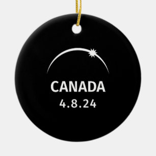 4.8.24 Solar Eclipse Canada Ceramic Ornament