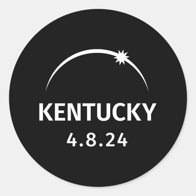 4.8.24 Solar Eclipse Kentucky Classic Round Sticker (Front)