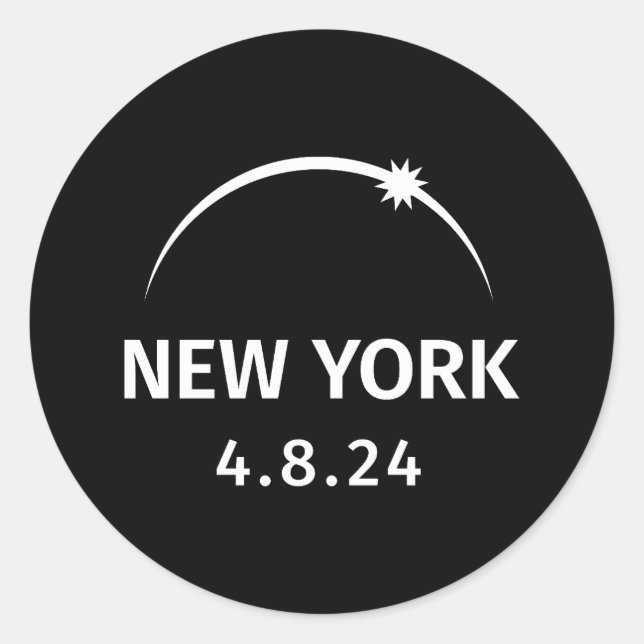 4.8.24 Solar Eclipse New York  Classic Round Sticker (Front)