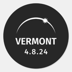 4.8.24 Solar Eclipse Vermont Classic Round Sticker